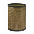 14" Woven Copper Metal Oval Waste Basket